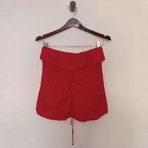 ViX Solid Ruffle Short Skirt in Red